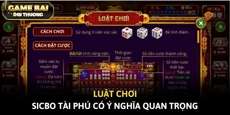 Luật chơi Sicbo Tài Phú có ý nghĩa quan trọng